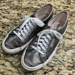 superga pewter trainers